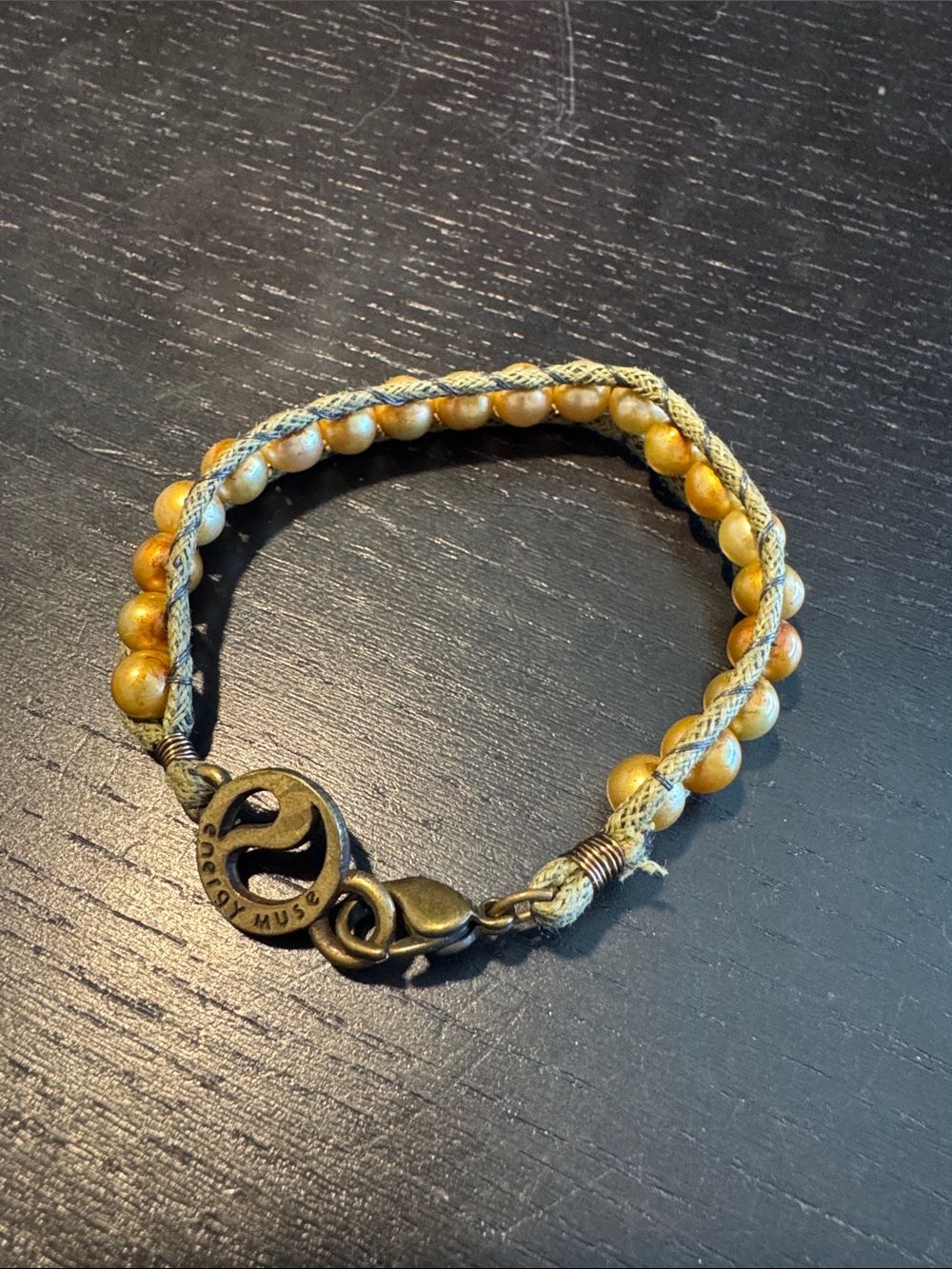 Energy Muse - Golden Bead Braided Bracelet - Yellow Gold